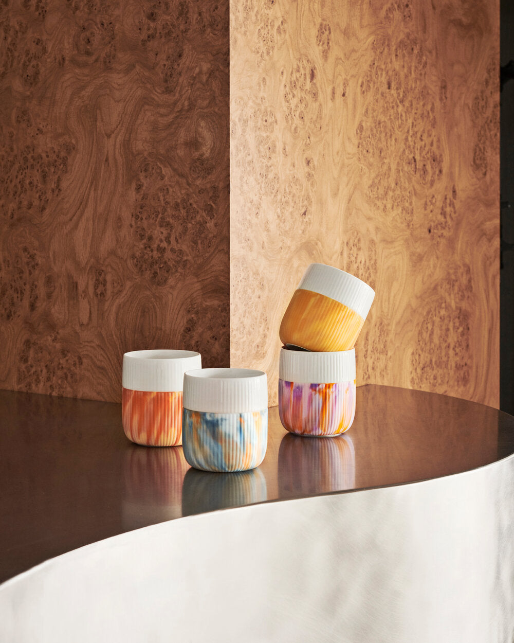 Riflet Contrast Marble krus, Warm Ochre - 35 cl.